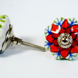 NOVELIKA -Unique Ceramic Vintage Flower Pottery Drawer Handle Door Knobs and Pulls for Kitchen Cabinets Home Interior Décor(SET OF 5 )