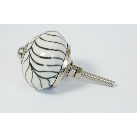 NOVELIKA - Black Pattern With Black Heart White Dotted-Ceramic knobs. For  Kitchen Cupboard ,Furniture Home Décor,  Cabinet - Drawer (Set of 5)