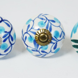 Ceramic  Knobs - Three Design Set - Farmhouse, Home, Office, Garage, Room, Bathroom, Kitchen, Bedroom - Set Of  5