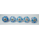 White & Blue Flower Design Ceramic Drawer Knobs - For Kitchen Cabinet Hardware Door Handle Pulls Decorative Dresser - Pack Of 5