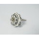 Ceramic Knobs - White & Black Line Flower Design - For Drawer Kitchen Cabinet Hardware Door Pulls Decorative Dresser - Set Of 5 Pack