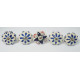 NOVELIKA -Blue Flowers  Ceramic knobs. For  Kitchen Cupboard ,Furniture Home Décor,  Cabinet - Drawer -( Set of 5)