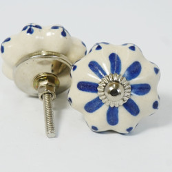 NOVELIKA -Blue Flowers Ceramic knobs. For Kitchen Cupboard ,Furniture Home Décor, Cabinet - Drawer -( Set of 5) NOVELIKA -Blue Flowers Ceramic knobs. For Kitchen Cupboard ,Furniture Home Décor, Cabinet - Drawer -( Set of 5)
