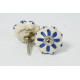 NOVELIKA -Blue Flowers  Ceramic knobs. For  Kitchen Cupboard ,Furniture Home Décor,  Cabinet - Drawer -( Set of 5)
