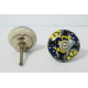 Off White & colourful Flower Design Ceramic Drawer Knobs - For Kitchen Cabinet Hardware Door Handle Pulls Decorative Dresser - Pack Of 5