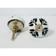 NOVELIKA-Black Leaves -& Flower Ceramic knobs. For  Kitchen Cupboard ,Furniture Home Décor,  Cabinet - Drawer - Cabinet pulls - Door knobs. (Set Of 5.)