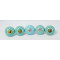 White Round Line Two Colour Design Ceramic Drawer Knobs - For Kitchen Cabinet Hardware Door Handle Pulls Decorative Dresser - Pack Of 5
