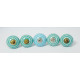 White Round Line Two Colour Design Ceramic Drawer Knobs - For Kitchen Cabinet Hardware Door Handle Pulls Decorative Dresser - Pack Of 5
