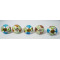 Multicolor Two Design Set - Ceramic  Knobs - Kitchen Cabinet Hardware Door Decorative Dresser Pulls - Set Of 5