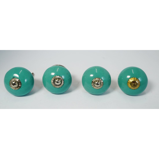 Solid Green Design Ceramic Drawer Knobs - For Kitchen Cabinet Hardware Door Handle Pulls Decorative Dresser - Pack Of 4 Solid Green Design Ceramic Drawer Knobs - For Kitchen Cabinet Hardware Door Handle Pulls Decorative Dresser - Pack Of 4
