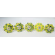 Dark Green Flower Design - Ceramic  Knobs - For Drawer Kitchen Cabinet Hardware Door Pulls Decorative Dresser  - Set Of 5