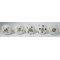 White & Grey Polka Dot Design Ceramic Drawer Knobs - For Kitchen Cabinet Hardware Door Handle Pulls Decorative Dresser - Pack Of 5