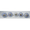 NOVELIKA - White Ceramic Round Blue Lines Ceramic Knobs For-Kitchens, Offices, Changing Rooms and Other Places.(Set of 5 )
