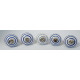 NOVELIKA - White Ceramic Round Blue Lines Ceramic Knobs For-Kitchens, Offices, Changing Rooms and Other Places.(Set of 5 )