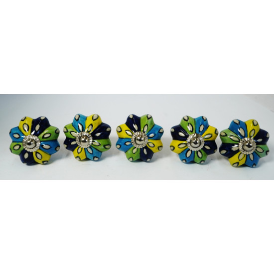 NOVELIKA -Multi Colors Ceramic knobs For -Kitchen Cupboard ,Furniture Home Decor, Cabinet - Drawer - Cabinet pulls - Door knobs. (Set Of 5). NOVELIKA -Multi Colors Ceramic knobs For -Kitchen Cupboard ,Furniture Home Decor, Cabinet - Drawer - Cabinet pulls - Door knobs. (Set Of 5).