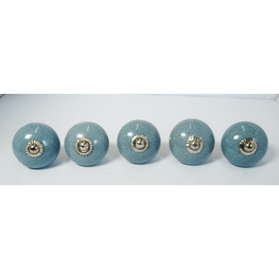 Solid Grey Ceramic Drawer Knobs - For Drawer Kitchen Cabinet Hardware Door Pulls Decorative Dresser Premium Elegance - Pack Of 5