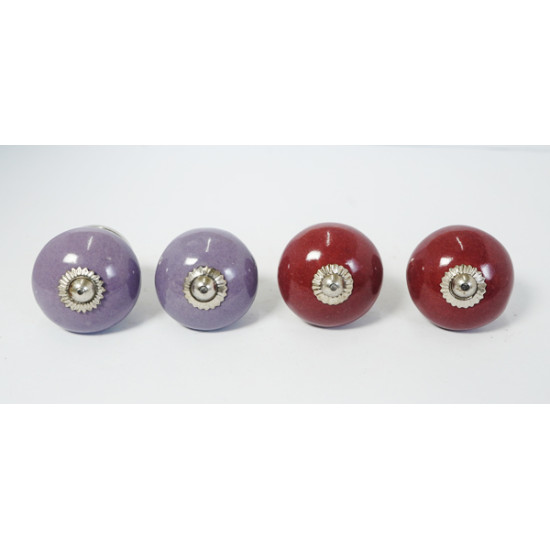 Ceramic Knobs - Two Colour Set - Kitchen Cabinet Hardware Door Decorative Dresser Pulls - Set Of 4