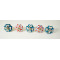 Two color Flower Design Ceramic Drawer Knobs - For Kitchen Cabinet Hardware Door Handle Pulls Decorative Dresser - Pack Of 5