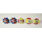 Two color Flower Design Ceramic Drawer Knobs - For Kitchen Cabinet Hardware Door Handle Pulls Decorative Dresser - Pack Of 5