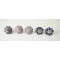 Two color Flower Design Ceramic Drawer Knobs - For Kitchen Cabinet Hardware Door Handle Pulls Decorative Dresser - Pack Of 5