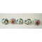 White color Ceramic Knobs Two Design Set - For Kitchen Cabinet Hardware Door Handle Pulls Decorative Dresser - Pack Of 5