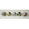 Multicolor Leaf Design Ceramic Drawer Knobs - For Kitchen Cabinet Hardware Door Handle Pulls Decorative Dresser - Pack Of 5