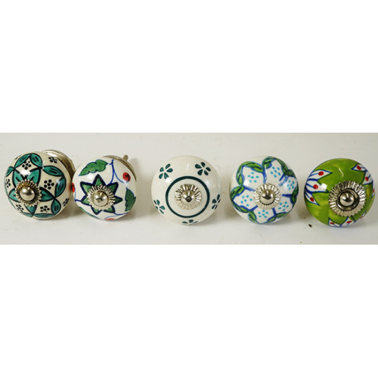 Multicolor Flower Design Ceramic Drawer Knobs - For Kitchen Cabinet Hardware Door Handle Pulls Decorative Dresser - Pack Of 5 Multicolor Flower Design Ceramic Drawer Knobs - For Kitchen Cabinet Hardware Door Handle Pulls Decorative Dresser - Pack Of 5