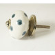 Two Color Polka Dot Design Ceramic Drawer Knobs - For Kitchen Cabinet Hardware Door Handle Pulls Decorative Dresser - Pack Of 5