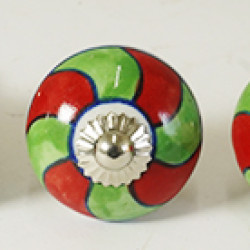 Multicolor Two Design Set - Ceramic  Knobs - 'Drawer Knobs' in Door, Drawer, Cabinet, Wardrobe, Dresser, Furniture, Cupboard etc - Set Of 5