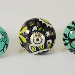 Multicolor - Ceramic Knobs - Two Design Set - Decorative Kitchen and Dresser Handles - Set Of 5