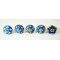 NOVELIKA -Blue Flower ceramic Knobs For  Kitchen Cupboard ,Furniture Home Décor, Cabinet- Drawer- Cabinet pulls -Door knobs. (Set Of 5.)