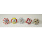 Multicolor Flower Design Ceramic Drawer Knobs - For Kitchen Cabinet Hardware Door Handle Pulls Decorative Dresser - Pack Of 5