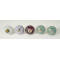 Multicolor Round Line Design Ceramic Drawer Knobs - For Kitchen Cabinet Hardware Door Handle Pulls Decorative Dresser - Pack Of 5