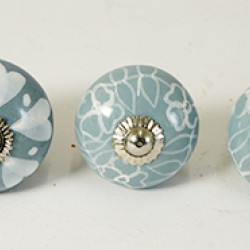 Multicolour Flower Design Ceramic Drawer Knobs - For Kitchen Cabinet Hardware Door Handle Pulls Decorative Dresser - Pack Of 5