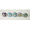 Multicolor Flower Design Ceramic Drawer Knobs - For Kitchen Cabinet Hardware Door Handle Pulls Decorative Dresser - Pack Of 5