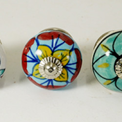 Multicolor Flower Design Ceramic Drawer Knobs - For Kitchen Cabinet Hardware Door Handle Pulls Decorative Dresser - Pack Of 5 Multicolor Flower Design Ceramic Drawer Knobs - For Kitchen Cabinet Hardware Door Handle Pulls Decorative Dresser - Pack Of 5