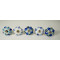 NOVLIKA-  Blue Floral and Leaf Patterns on a White Ceramic Base. For-  Kitchen Cupboard ,Furniture Home Décor,  Cabinet - Drawer - Cabinet pulls - Door knobs (Set of 5)