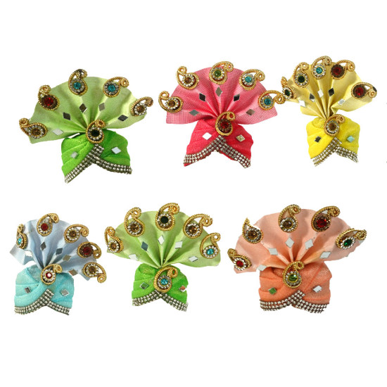 Laddu Gopal Ji Little Krishna Fancy Mukut Pagdi Set Multicolor - Pack of 5 Laddu Gopal Ji Little Krishna Fancy Mukut Pagdi Set Multicolor - Pack of 5