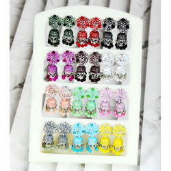 Latest Stylish Traditional Trendy Small Jhumki Pack of 12 Colors Pairs Alloy Jhumka for Women Girls Earring set.