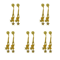 Gold Color Star Design Jhumka Earring - For Girls & Women & Weddings & Festive - Set Of 5  Gold Color Star Design Jhumka Earring - For Girls & Women & Weddings & Festive - Set Of 5