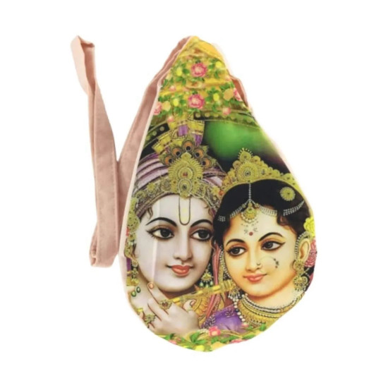 NOVELIKA- Multicolor Printed Hare Krishna Chanting Bag/Gomukhi Japa Bag With Zip Pocket (Pack Of 1) 