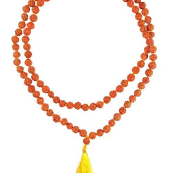 NOVELIKA -Original 5 Mukhi Rudraksha Mala -108+1 Beads For Meditation, Healing & Spiritual Energy Less (Pack of 1)