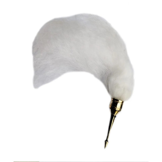 NOVELIKA -White Chawar Sahib With Thin Brass Sheet Handle - Sacred Fly Whisk For Pooja, Mandir, And Gurudwara Ceremonies, Size: 24 Inches Less NOVELIKA -White Chawar Sahib With Thin Brass Sheet Handle - Sacred Fly Whisk For Pooja, Mandir, And Gurudwara Ceremonies, Size: 24 Inches Less