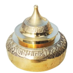 NOVELIKA Golden  Pital Sindoor Dani Or Kumkum Dibbi/Golden Sindur Box /Pill Box/Sindoora Round Shape (Pack Of 1) 