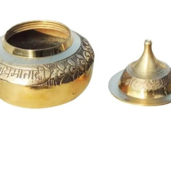 NOVELIKA Golden  Pital Sindoor Dani Or Kumkum Dibbi/Golden Sindur Box /Pill Box/Sindoora Round Shape (Pack Of 1) 
