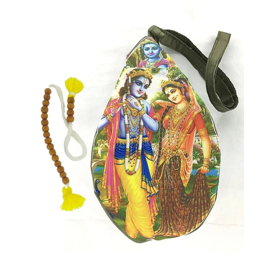 NOVELIKA - Multicolor Radha Krishna Gomukhi Japa Mala Bag With Sakshi Mala Counter Less (Pack of 1 ) NOVELIKA - Multicolor Radha Krishna Gomukhi Japa Mala Bag With Sakshi Mala Counter Less (Pack of 1 )