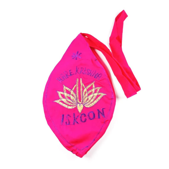 NOVELIKA- Pink Traditional Jay Jagannath Embroidery Japa Bag/Chanting Bag/Beads Bag (Pack of 1)