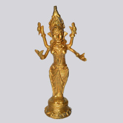 NOVELIKA - Brass idol of Goddess Lakshmi, a principal deity in Hinduism. (Set of 1 )