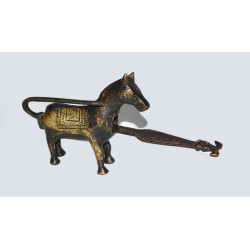 Antique Black Horse Padlock - For Home Decor Collection Or Gifting (Brass 100%)