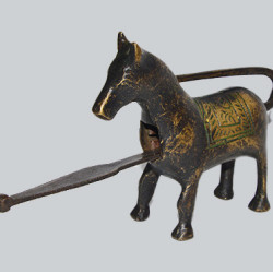 Antique Black Horse Padlock - For Home Decor Collection Or Gifting (Brass 100%)